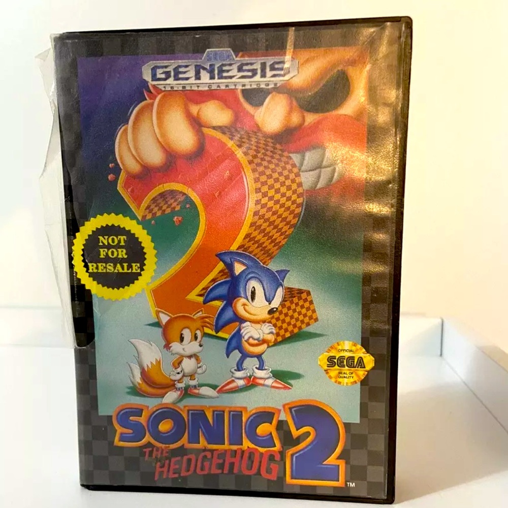 Vintage Sonic The Hedgehog 2 Sega Genesis (1992) With Case & Manual - UNTESTED